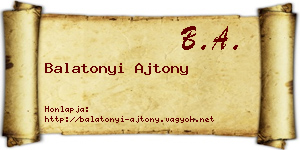 Balatonyi Ajtony névjegykártya